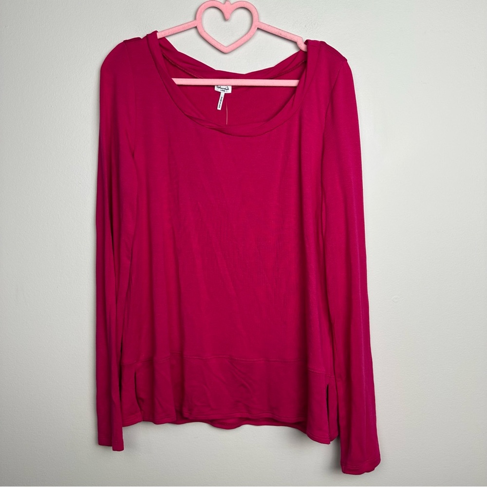Splendid NWT Vibrant Pink Long Sleeve Casual Blouse Size Large